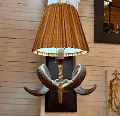 Faux Ram's Horn Wall Sconce, Bamboo Shade, Sku: 034114