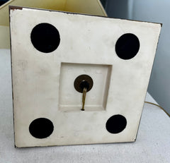 Table Lamp, Stone Veneer Column Shaped with Brass Inlay, Pyramid Shaped Shade