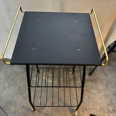 Metal TV Stand with Two Shelves on Casters