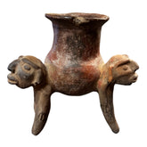 Ticaban Tripod Jar from the El Bosque Phase (300 BC.- 300 AD.) with Three Heads, Antiquity