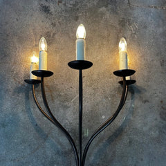 International Ironware Tall Wall Mounted Lights, Five Candlelights, sku: 032518