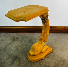 Raw Wood Dolphin Table, Pedestal Table