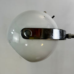 Robert Sonneman Tri arm Floor Lamp Metal Orb White Enamel & Chrome 1970's Oscillating