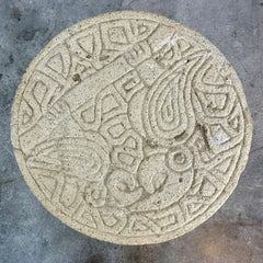 Costa Rican Stone Ceremonial Table, Tribal Motif Base, Sku: 032465
