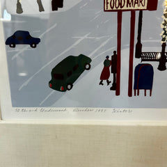 Judith Welk Artwork, Limited Print "50th & Underwood Dundee 1997 Winter 11/100", Framed, Signed