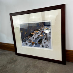 Judith Welk Artwork, Limited Print, "Winter Walk Orpheum Omaha" Framed, Signed