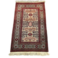 "Shirvan" Rug, Throw, Geometric Design, Rectangle, Middle Eastern, Wool, Red