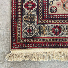 "Shirvan" Rug, Throw, Geometric Design, Rectangle, Middle Eastern, Wool, Red