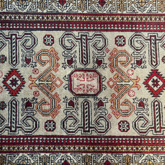 "Shirvan" Rug, Throw, Geometric Design, Rectangle, Middle Eastern, Wool, Red