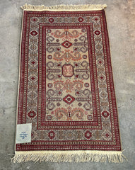 "Shirvan" Rug, Throw, Geometric Design, Rectangle, Middle Eastern, Wool, Red