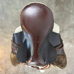 English Riding Saddle with Shearling Pad, Stirrups