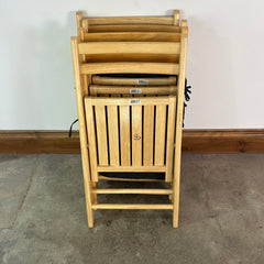 Apple Brand Folding Chairs, Set of Four with Cushions