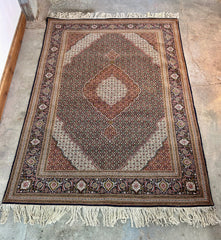 Middle Eastern Hand Knotted Wool Area Rug