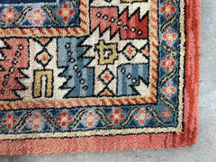 Area Rug, Wool, Rectangle, Peach, Blue, Cream