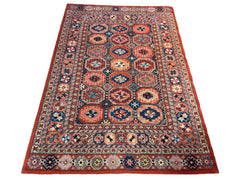 Area Rug, Wool, Rectangle, Rose, Peach, Blues, Cream