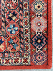 Area Rug, Wool, Rectangle, Rose, Peach, Blues, Cream