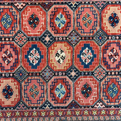 Area Rug, Wool, Rectangle, Rose, Peach, Blues, Cream