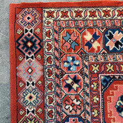 Area Rug, Wool, Rectangle, Rose, Peach, Blues, Cream