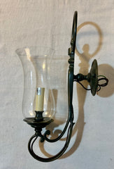 Visual Comfort (BZ) Wall Sconce, Verdigris Finish, Hurricane Shade, sku: 032527