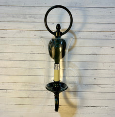 Visual Comfort (BZ) Wall Sconce, Verdigris Finish, Hurricane Shade, sku: 032527