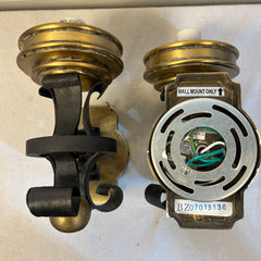 Visual Comfort (BZ) Iron & Brass Wall Sconce Light, Frosted Cylinder Shade