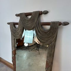 Harrison Gil Carved Wood Mirror with Swag, Jabot Detail