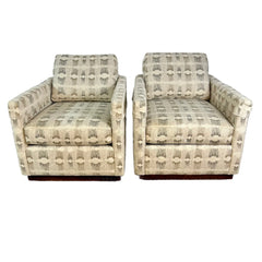 Bassett Myles Swivel Chairs, Pair