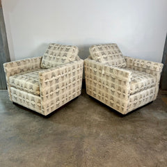 Bassett Myles Swivel Chairs, Pair