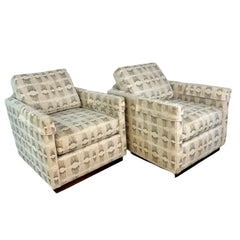 Bassett Myles Swivel Chairs, Pair