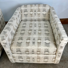 Bassett Myles Swivel Chairs, Pair