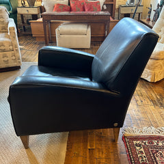American Leather Brand Arm Chair, Top Grain Leather, Black