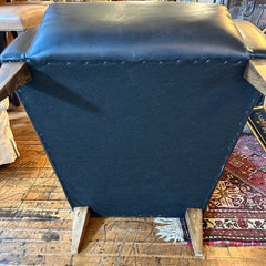 American Leather Brand Arm Chair, Top Grain Leather, Black