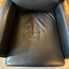 American Leather Brand Arm Chair, Top Grain Leather, Black