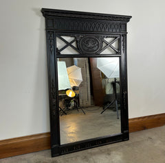 Powell Mirror, Black with Intricate Design, Vertical, Rectangle
