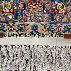 Shahab Pour Rug, Tree of Life Pattern, Wool Silk Blend, Hand Knotted