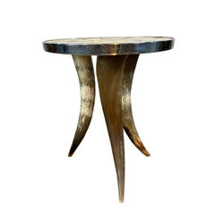 Accent Table, Steer Horn Legs and Mosaic Top, Round