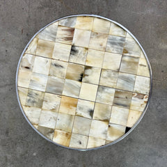 Accent Table, Steer Horn Legs and Mosaic Top, Round
