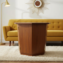 Mid Century Modern Octagonal Wood End Table Cabinet, sku: 032560