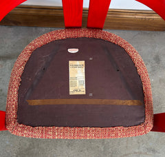 Pair of Pigreco Wood Chairs, Stendig, Italian, Red, Vintage, sku: 032564