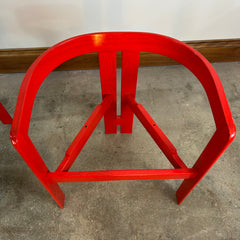 Pair of Pigreco Wood Chairs, Stendig, Italian, Red, Vintage, sku: 032564