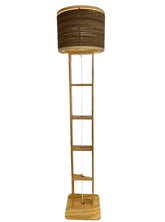 Floor Lamp with Round Cardboard Shade & Plywood Frame
