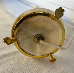 Vintage Alabaster Table Lamp, Claw Feet, Petite