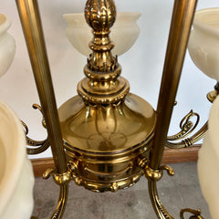 Kichler Brass Chandelier with Five Opaque Globes, Ornate, sku: 032584