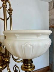 Kichler Brass Chandelier with Five Opaque Globes, Ornate, sku: 032584