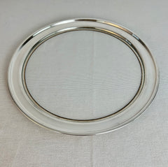 Round Silver Plated Tray with Glass Center