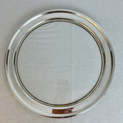 Round Silver Plated Tray with Glass Center