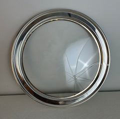 Round Silver Plated Tray with Glass Center