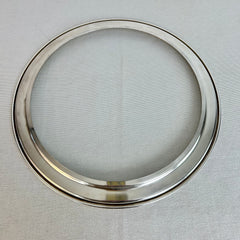 Round Silver Plated Tray with Glass Center