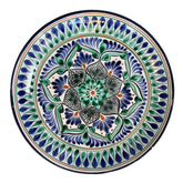 Ceramic Hand Painted Dish, Blue, Green, Black, Rust