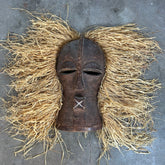 African Kifwebe Mask with Raffia Hair